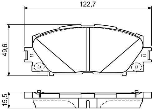 BOSCH stabdžių trinkelių rinkinys, diskinis stabdys 0986494670 04465-0W140