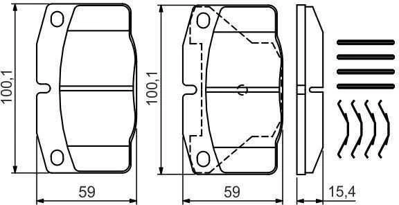 BOSCH stabdžių trinkelių rinkinys, diskinis stabdys 0986469390 A0014207920