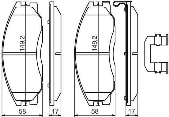 BOSCH stabdžių trinkelių rinkinys, diskinis stabdys 0986494650 58101-H1A80