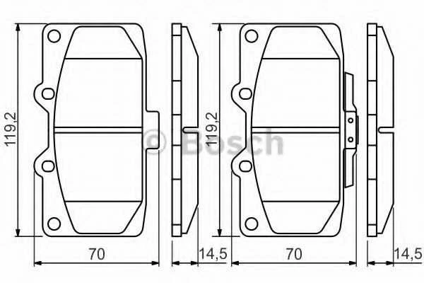 BOSCH stabdžių trinkelių rinkinys, diskinis stabdys 0986494398 26296AE120