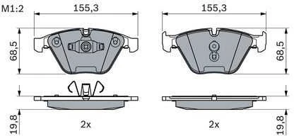 Bosch Stabdžių Trinkelių Rinkinys Diskinis Stabdys BMW 320d 325i 328i X1 sDrive18d xDrive20d 34 11 6 754 811 34 11 6 755 811
