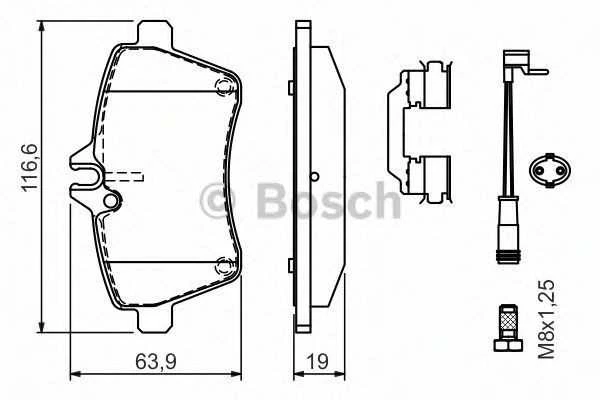 BOSCH stabdžių trinkelių rinkinys, diskinis stabdys 0986494290 A1694201320