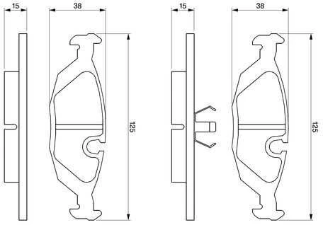 BOSCH stabdžių trinkelių rinkinys, diskinis stabdys 0986460996 34111165555