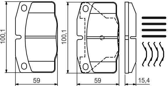 BOSCH stabdžių trinkelių rinkinys, diskinis stabdys 0986469390 A0014207920