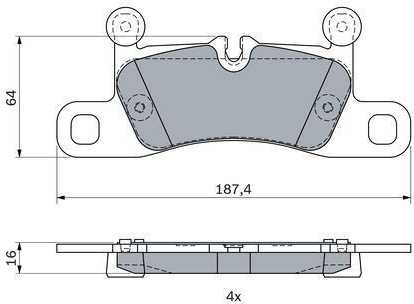 BOSCH stabdžių trinkelių rinkinys, diskinis stabdys 0986494977 7P0698451A