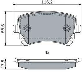 BOSCH stabdžių trinkelių rinkinys, diskinis stabdys 0986424056 3W0698451