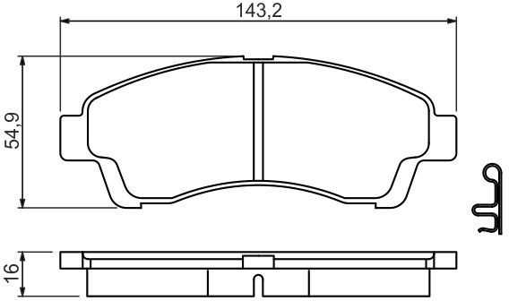 BOSCH stabdžių trinkelių rinkinys, diskinis stabdys 0986494503 UGY1-33-28Z