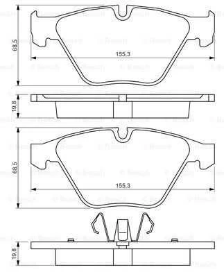 Bosch Stabdžių Trinkelių Rinkinys Diskinis Stabdys BMW 320d 325i 328i X1 sDrive18d xDrive20d 34 11 6 754 811 34 11 6 755 811