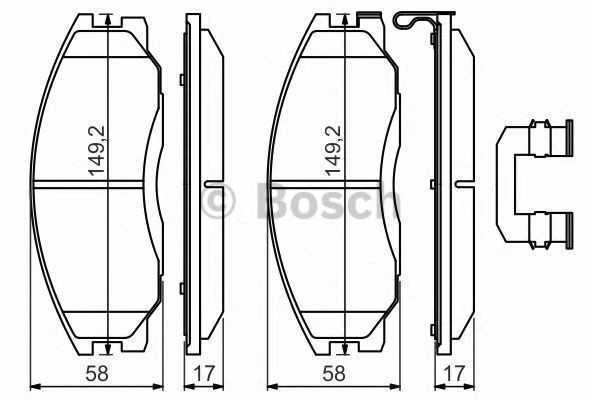 BOSCH stabdžių trinkelių rinkinys, diskinis stabdys 0986494650 58101-H1A80