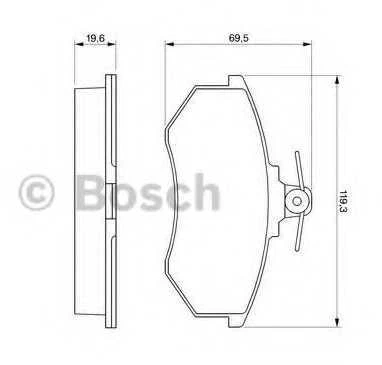 BOSCH stabdžių trinkelių rinkinys, diskinis stabdys 0986466700 1HM698151A