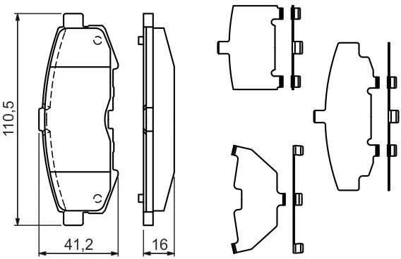 Bosch Stabdžių Trinkelių Rinkinys Diskinis Stabdys Mazda Mpv Ii 2 0 2 3 2 5 3 0 43022 43023 43024 43025