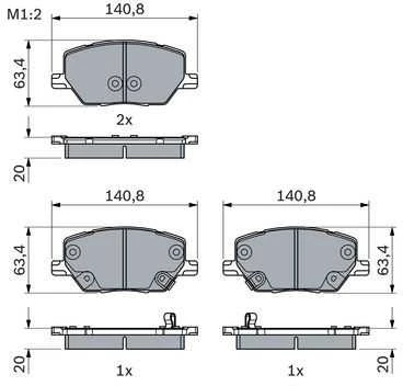 BOSCH stabdžių trinkelių rinkinys, diskinis stabdys 0986494941 77369311