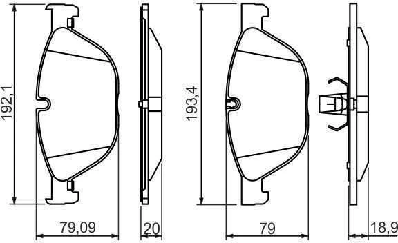 BOSCH stabdžių trinkelių rinkinys, diskinių stabdžių rinkinys 0986494429