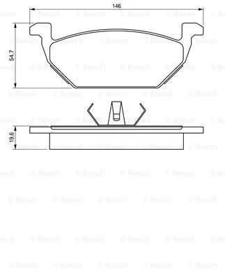 BOSCH stabdžių trinkelių rinkinys, diskinių stabdžių rinkinys 0986424364