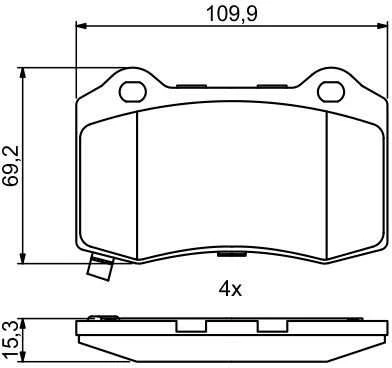 BOSCH stabdžių trinkelių rinkinys, diskinių stabdžių rinkinys 0986494708