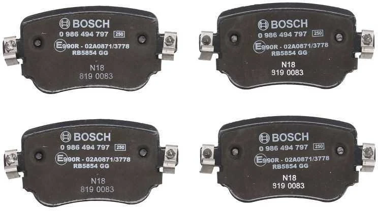 BOSCH stabdžių trinkelių rinkinys, diskinių stabdžių rinkinys 0986494797