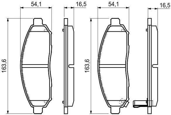 BOSCH stabdžių trinkelių rinkinys, diskinių stabdžių rinkinys 0986494151