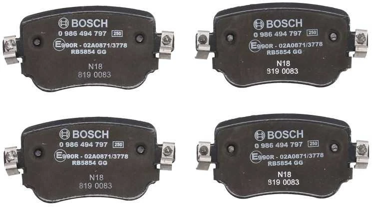 BOSCH stabdžių trinkelių rinkinys, diskinių stabdžių rinkinys 0986494797