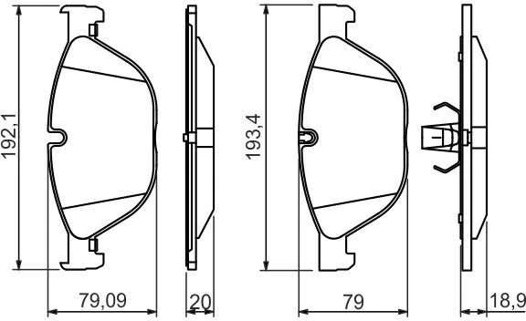 BOSCH stabdžių trinkelių rinkinys, diskinių stabdžių rinkinys 0986494429