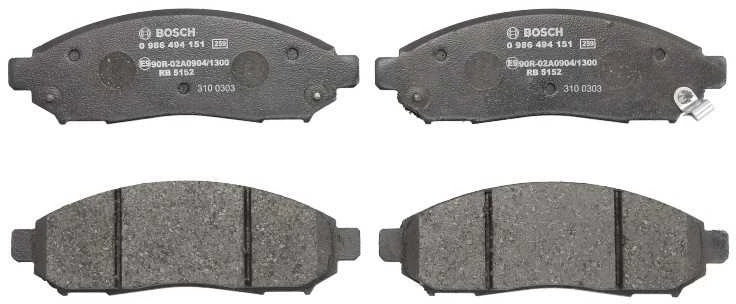 BOSCH stabdžių trinkelių rinkinys, diskinių stabdžių rinkinys 0986494151