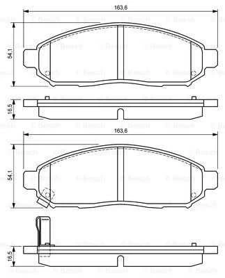BOSCH stabdžių trinkelių rinkinys, diskinių stabdžių rinkinys 0986494151