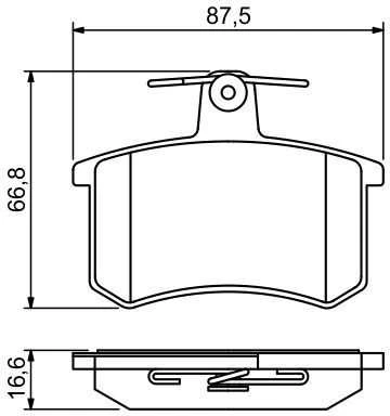 BOSCH stabdžių trinkelių rinkinys, diskinių stabdžių rinkinys 0986494846