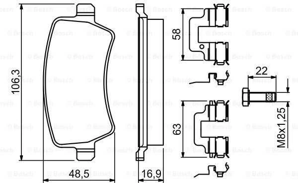 Bosch Stabdžių Trinkelių Rinkinys Ford Galaxy Smax Land Rover Freelander Volvo S80 V70 XC60 XC70 S60 V60 314265 314267 314269