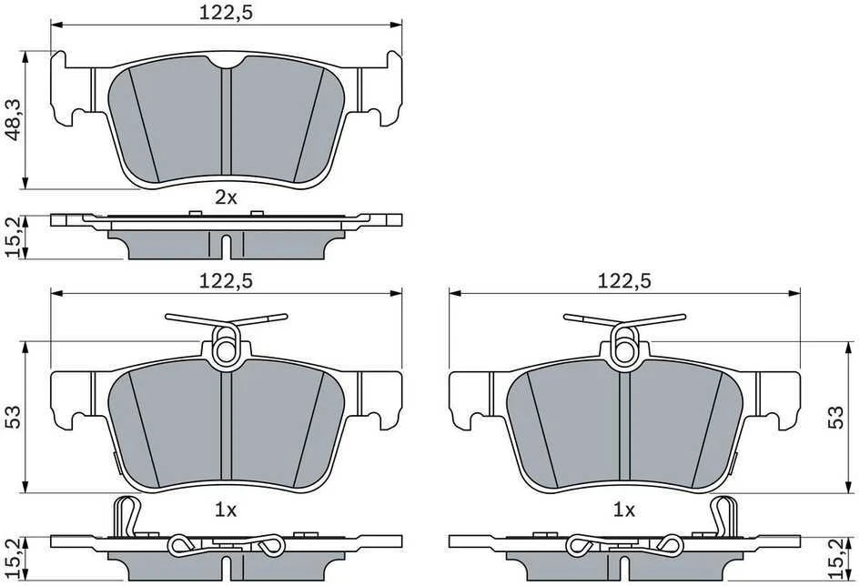 BOSCH stabdžių trinkelių rinkinys "Honda Civic" 0986424807 43022-T8M-G00