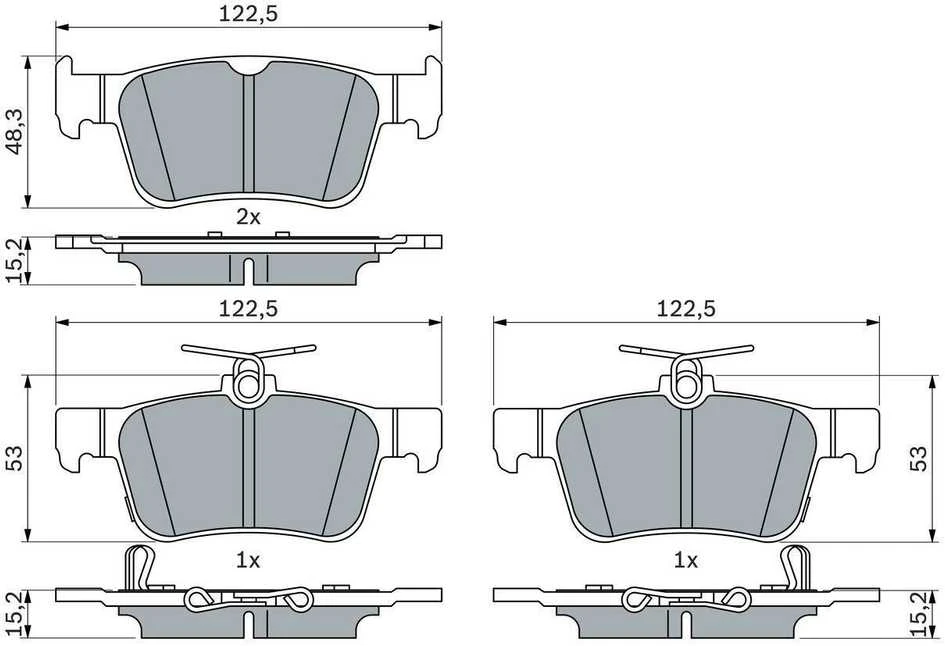 BOSCH stabdžių trinkelių rinkinys "Honda Civic" 0986424807 43022-T8M-G00