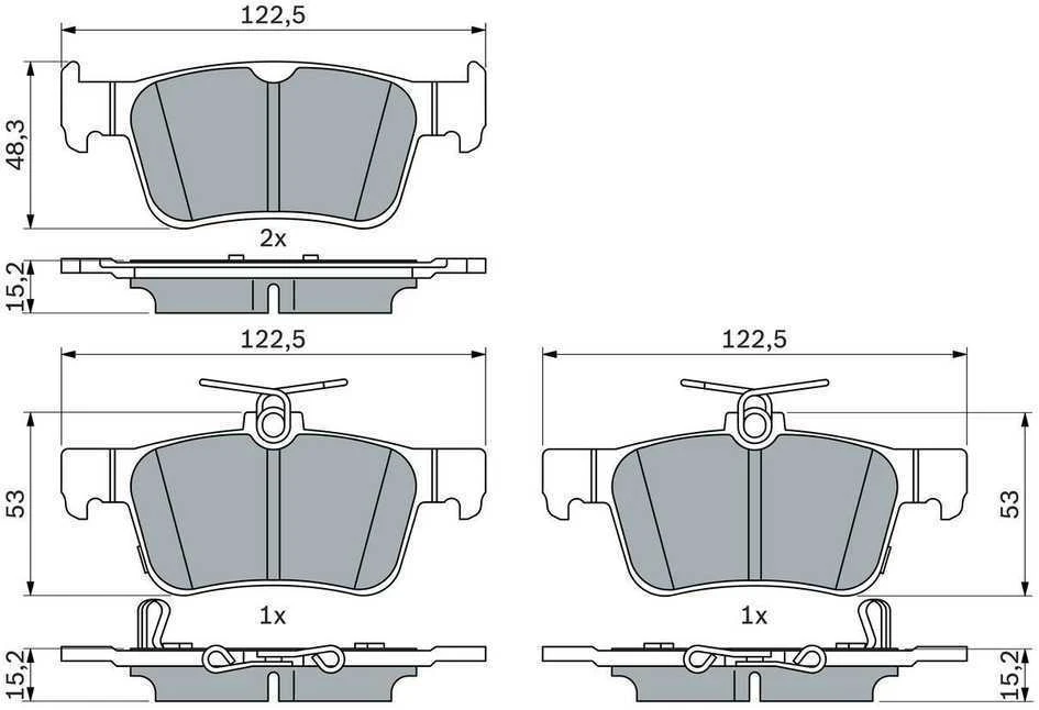 BOSCH stabdžių trinkelių rinkinys "Honda Civic" 0986424807 43022-T8M-G00