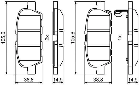 Bosch Stabdžių Trinkelių Rinkinys Infiniti EX G Q50 Q60 QX50 QX60 Nissan Murano Teana Juke Leaf Maxima Pathfinder Sentra X-Trail Renault Koleos 04465-3S000 04465-3S001