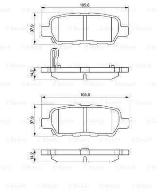 Bosch Stabdžių trinkelių rinkinys Infiniti FX EX G Nissan X-Trail 350Z Murano Altima 41060-3Y000