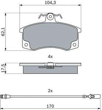 Bosch Stabdžių Trinkelių Rinkinys Lada Samara 1300 1500 Priora 2170 2115 2170 2115