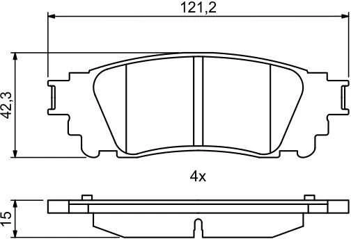Bosch Stabdžių Trinkelių Rinkinys Lexus Nx 200 200t 300 300h Ayz10 Agz10 Ayz15