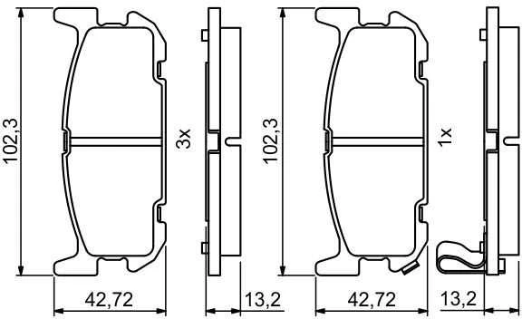 Bosch Stabdžių Trinkelių Rinkinys Mazda Mx5 II NB 1.6 16V 1597 ccm 110 AG 34116711850 34116711851