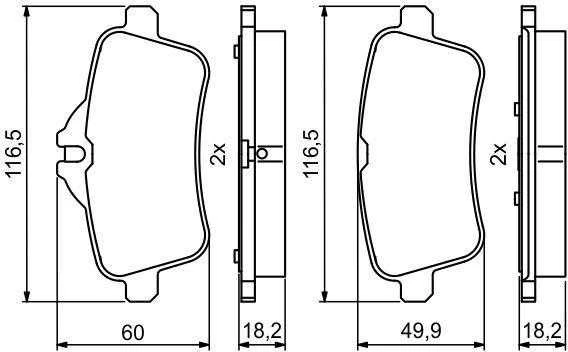 Bosch Stabdžių Trinkelių Rinkinys Mercedes Benz A Class Cla Gl Gla Gle Slc Slk 0004151080 0004151081