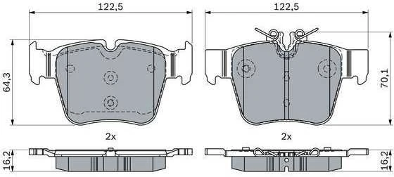 Bosch Stabdžių Trinkelių Rinkinys Mercedes-Benz C-Class GLC Coupe 300d 350d 220d 250d A 002 431 04 33