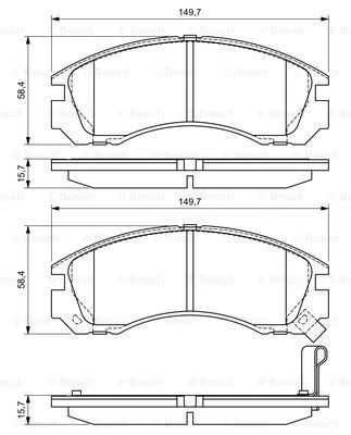 Bosch Stabdžių Trinkelių Rinkinys Mitsubishi Lancer Pajero Galant Outlander 2.0 2.4 3.0 MD336741 MD336742 MD336743
