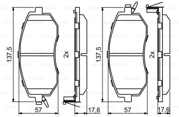 Bosch Stabdžių Trinkelių Rinkinys Subaru Legacy Forester Impreza XV BRZ GT86 04465-0C010 04465-0C020