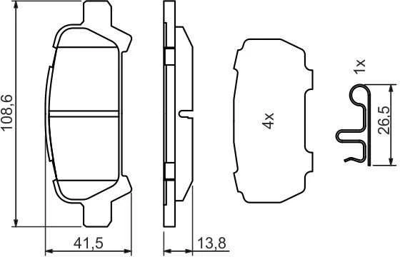 Bosch Stabdžių Trinkelių Rinkinys Subaru Forester II SG5 SG9 2.0 S Turbo 2.5 AWD 2.5 RX Nato 41170SC000 41170SC010