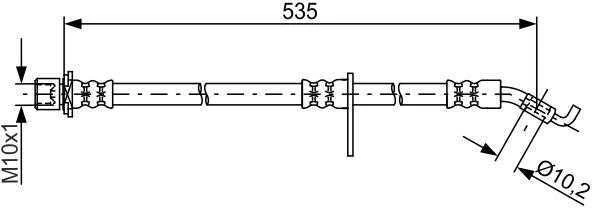 Bosch Stabdžių Žarna Daihatsu Terios J2 F7 1.3 1.5 VVT-i 4x4 43015 43016 43017
