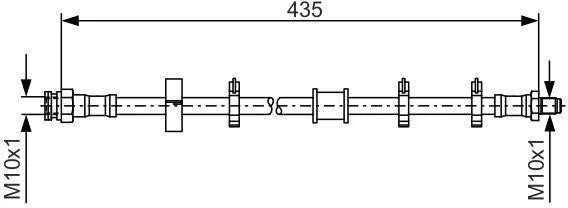 Bosch Stabdžių Žarna Fiat Uno 75 1.5 1.9 D 1.3 Turbo 1.4 Turbo 60 Diesel 4673207 4673208 4673210