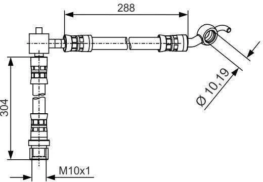 BOSCH stabdžių žarna Toyota Yaris I hečbekui (p1) 1987481486 9094702C76