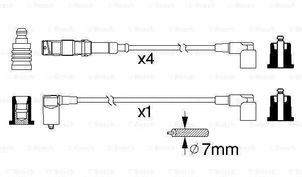BOSCH uždegimo laido rinkinys 0986356333 A1021502818
