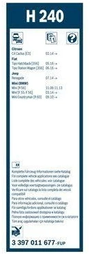 BOSCH valytuvo mentė Citroën C4 I II Cactus Dacia Jogger DS 3 Fiat Tipo 1.2 1.4