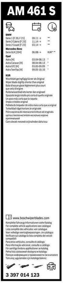 BOSCH valytuvo šepetėlis neapibrėžtas Aerotwin Multi-clip Am 461 S 3397014123 A0008207945