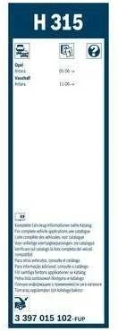 BOSCH valytuvų mentės 3397015102 96661302