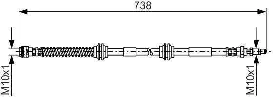 Bosch Vw Touareg Stabdžių Žarna Vw Touareg 3.2 3.6 4.2 5.0 7La 7L6 7L7 03L605115A 03L605115B