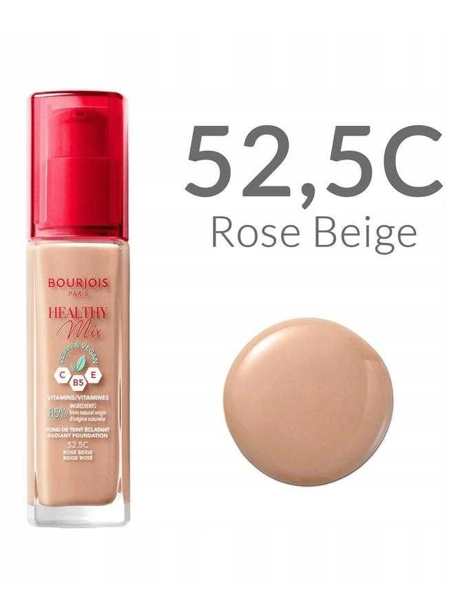 Makiažo pagrindas ,,Bourjois Healthy Mix Radiant Foundation", spalva: 52.5C Rose Beige, 30ml