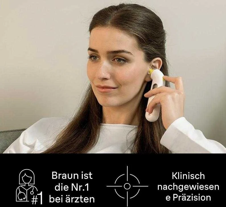 Braun Thermoscan 3 infraraudonųjų spindulių ausies termometras IRT3030 Atminties funkcija, Matavimo laikas 1 s, Baltas